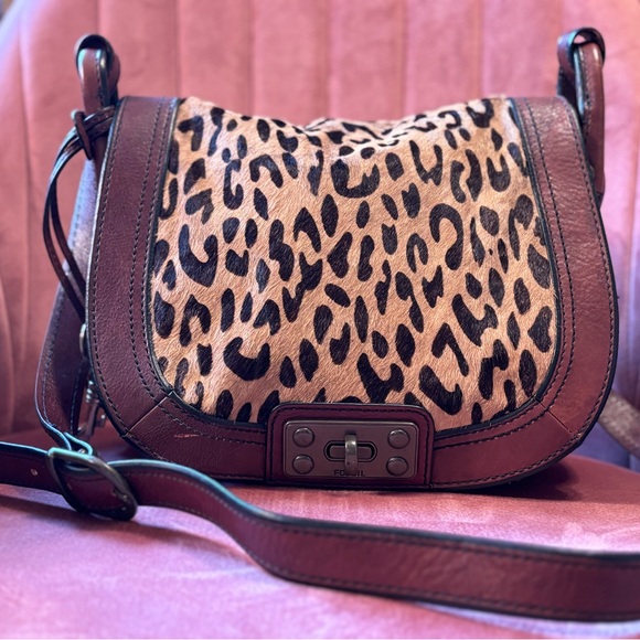 Fossil Handbags - Fossil Leather Crossbody Saddlebag
Leopard Print Calf Hair Flap
